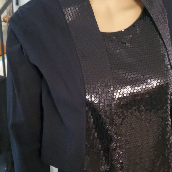 Size 8 Cynthia Rowley Black Sequin Dress NWT - Picture 6 of 16